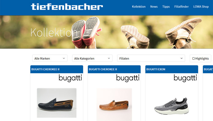 Tiefenbacher lanciert Bestellservice für Schuhe
